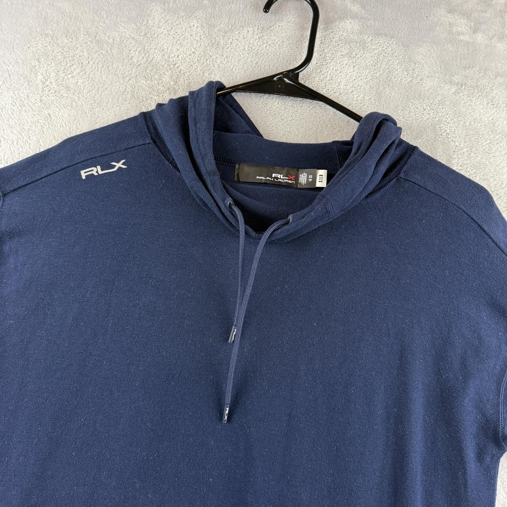 RLX Ralph Lauren Hoodie Mens XS Blue Lightweight Jersey Pullover Long Sleeve
